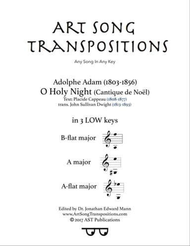 ADAM: O Holy night (in 3 low keys: B-flat, A, A-flat major)