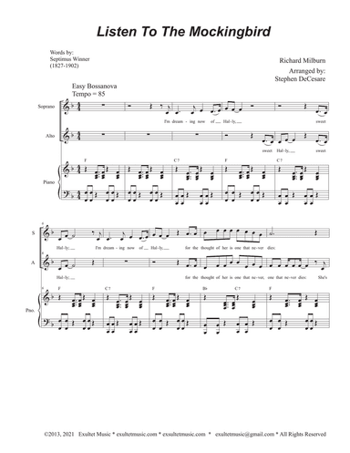 Listen To The Mockingbird (2-part choir - (SA)