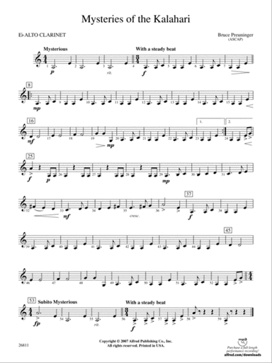 Mysteries of the Kalahari: E-flat Alto Clarinet