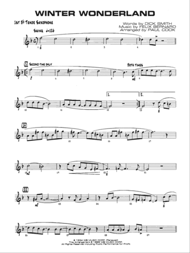 Winter Wonderland: B-flat Tenor Saxophone