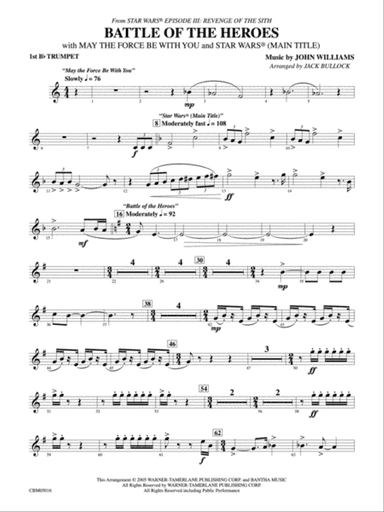 The Battle of the Heroes (from Star Wars®: Episode III Revenge of the Sith): 1st B-flat Trumpet