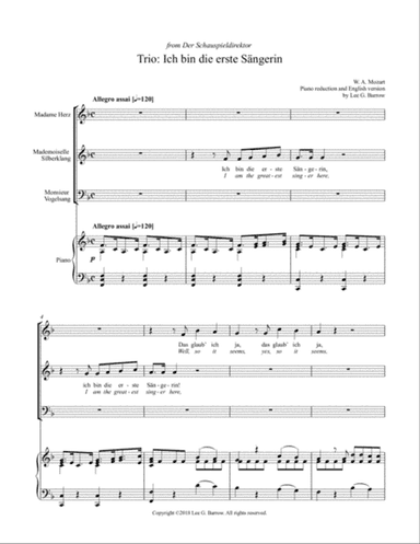 Trio: Ich bin die erste Sängerin (lower key)
