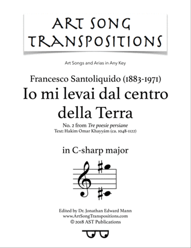 SANTOLIQUIDO: Io mi levai dal centro della Terra (transposed to C-sharp major)