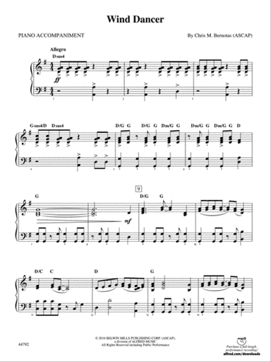 Wind Dancer: Piano Accompaniment