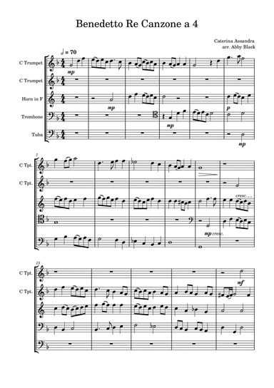 Benedetto Re Canzone a 4