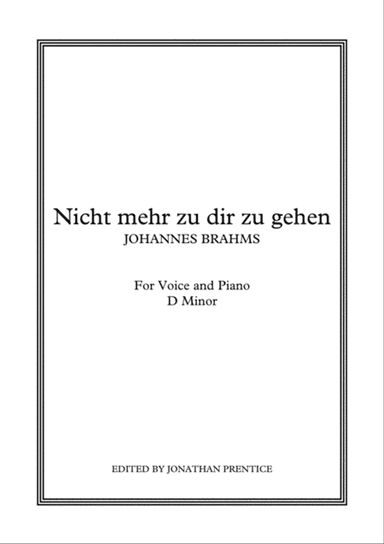 Nicht mehr zu dir zu gehen (D Minor)
