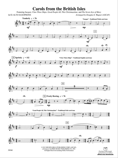 Carols from the British Isles: E-flat Alto Saxophone