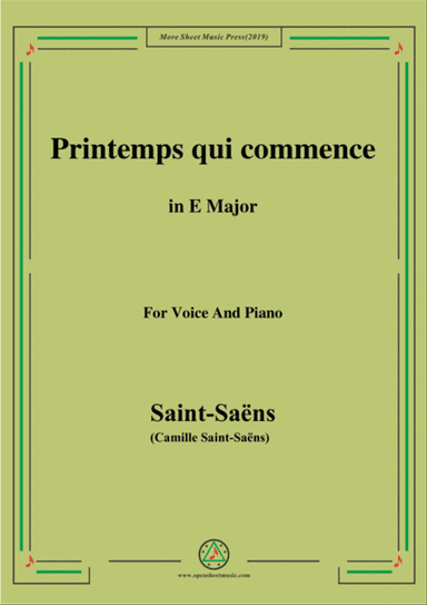 Saint-Saëns-Printemps qui commence,from 'Samson et Dalila',in E Major,for Voice and Piano