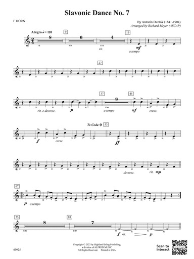 Slavonic Dance No. 7: 1st F Horn