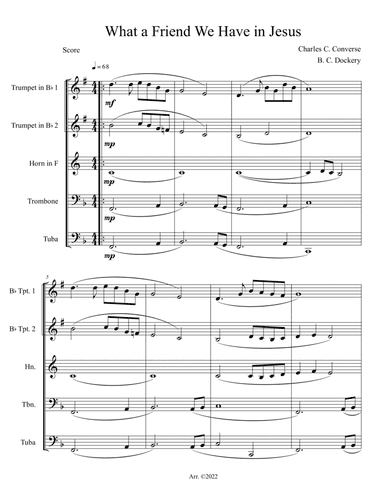What a Friend We Have in Jesus (Brass Quintet)