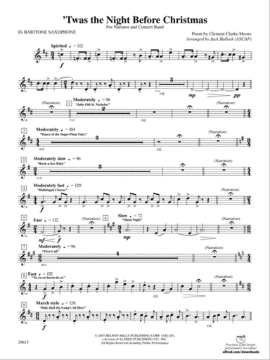T'was the Night Before Christmas: E-flat Baritone Saxophone