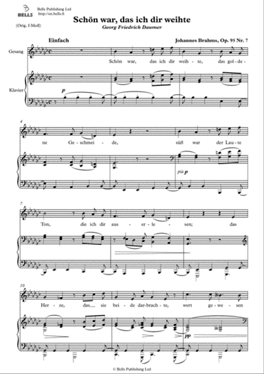 Schon war, das ich dir weihte, Op. 95 No. 7 (E-flat minor)
