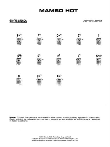 Mambo Hot: Guitar Chords
