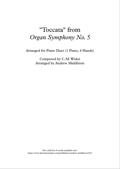 Toccata arranged for Piano Duet