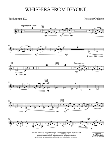 Whispers from Beyond - Euphonium in Treble Clef