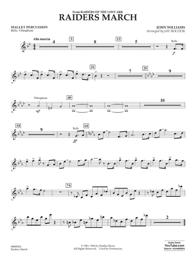 Raiders March (from Raiders Of The Lost Ark) (arr. Jay Bocook) - Mallet Percussion