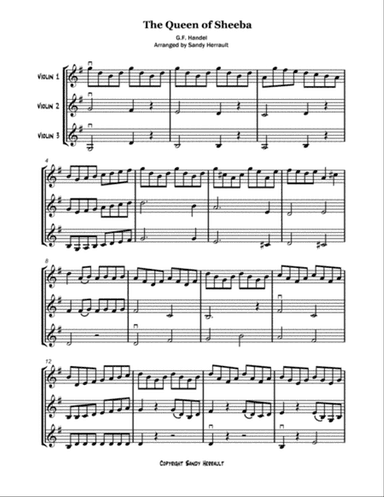 The Queen of Sheeba, for Violin Trio