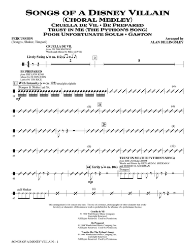 Songs of a Disney Villain (Choral Medley) - Percussion