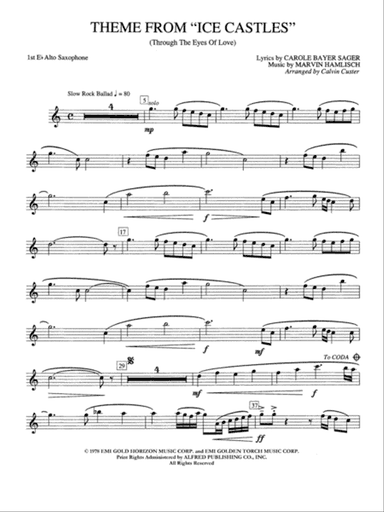 Ice Castles, Theme from (Through the Eyes of Love): E-flat Alto Saxophone