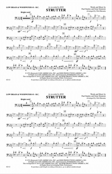 Strutter: Low Brass & Woodwinds #1 - Bass Clef