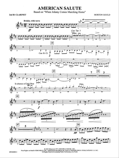 American Salute: 2nd B-flat Clarinet