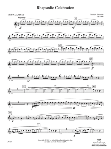 Rhapsodic Celebration: 1st B-flat Clarinet