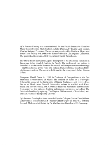 Of a Summer Evening (Downloadable)