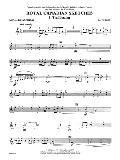 Royal Canadian Sketches: 2nd E-flat Alto Saxophone