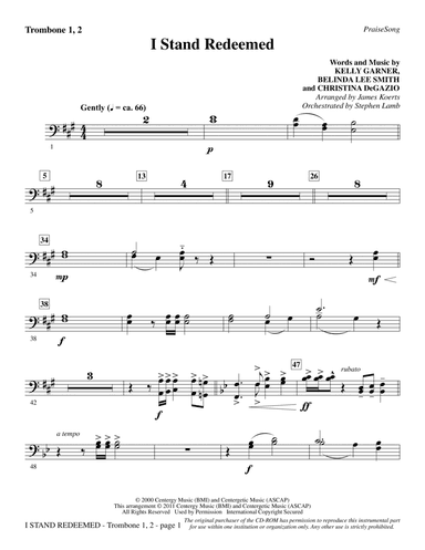I Stand Redeemed (arr. James Koerts) - Trombone 1 & 2