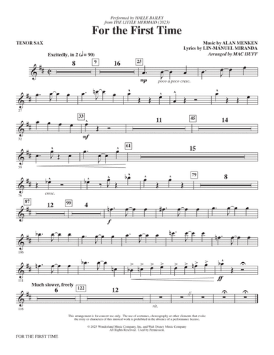 For The First Time (from The Little Mermaid) (2023) (arr. Mac Huff) - Tenor Saxophone