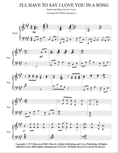 I'll Have To Say I Love You In A Song