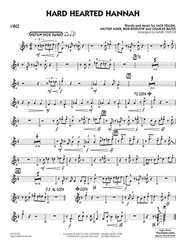 Hard Hearted Hannah (The Vamp of Savannah) (arr. Mark Taylor) - Vibes