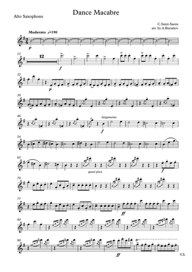 Dance Macabre (alto saxophone)