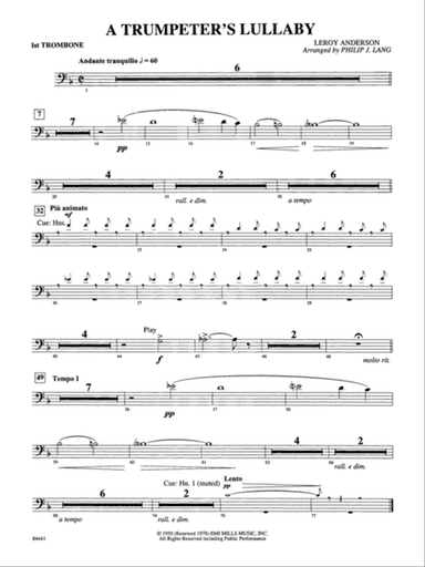 Trumpeter's Lullaby (with Trumpet Solo): 1st Trombone
