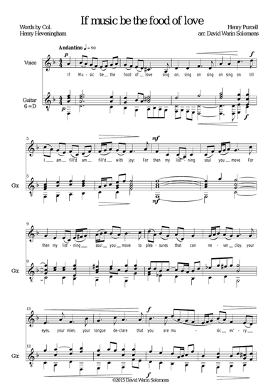 If music be the food of love for low voice and guitar