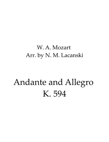 Andante and Allegro K. 594