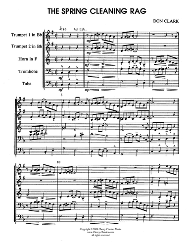 Spring Cleaning Rag for Brass Quintet