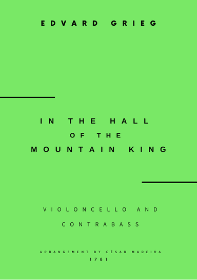 In The Hall Of The Mountain King - Cello and Contrabass (Full Score and Parts)