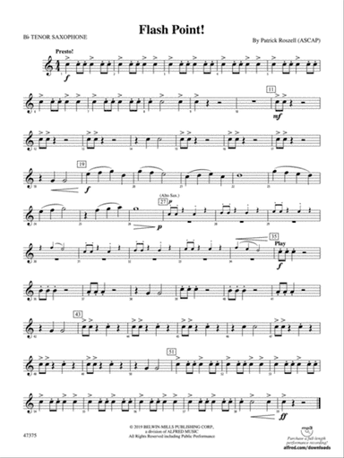 Flash Point!: B-flat Tenor Saxophone