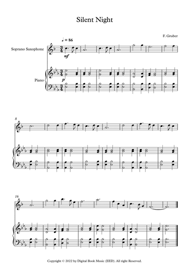 Silent Night - Franz Xaver Gruber (Soprano Sax + Piano)