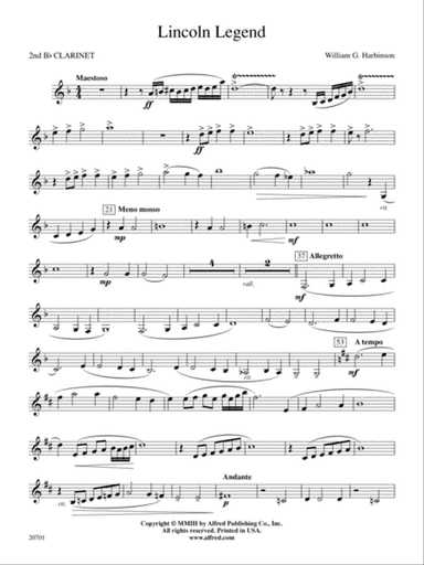 Lincoln Legend: 2nd B-flat Clarinet