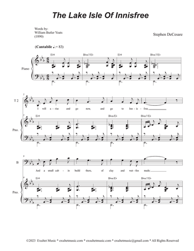 The Lake Isle Of Innisfree (Vocal Trio - (TTB)