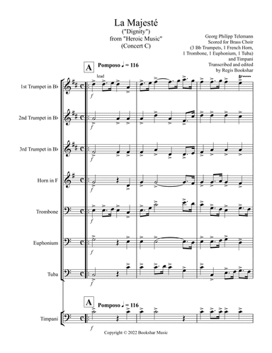 La Majeste (from "Heroic Music") (C) (Brass Choir - 3 Trp, 1 Hrn, 1 Trb, 1 Euph, 1 Tuba, Timp)