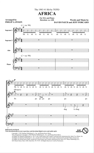 Africa (arr. Philip Lawson)