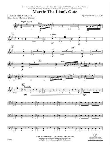 March: The Lion's Gate (Movement 1 from Sea to Sky): 2nd Mallet Percussion