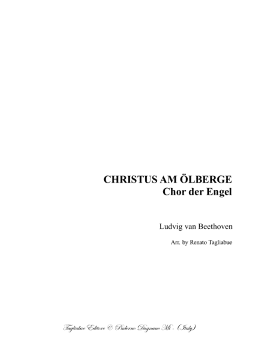 CHRISTUS AM OLBERGE - Chor der Engel - Op. 85 - Beethoven - For SATB Choir and Piano - Here only SAT