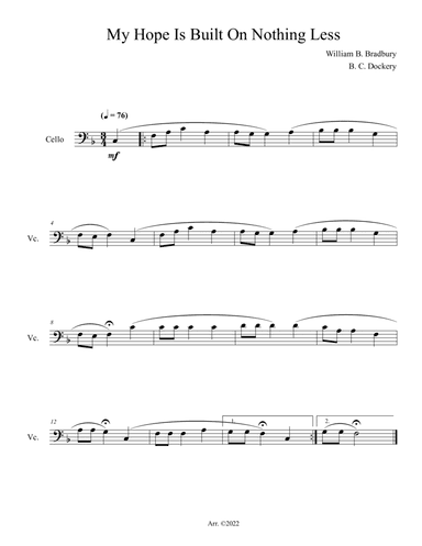 My Hope Is Built On Nothing Less (Cello Solo)