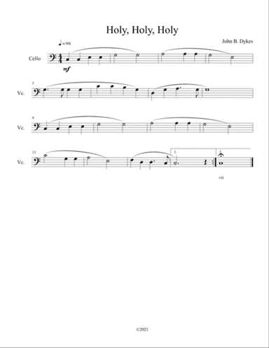 Holy, Holy, Holy (cello solo)
