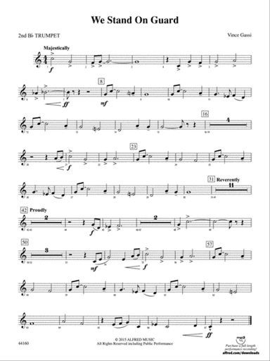 We Stand on Guard: 2nd B-flat Trumpet
