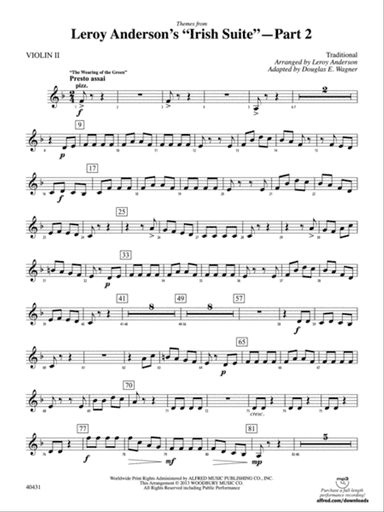 Leroy Anderson's Irish Suite, Part 2 (Themes from): 2nd Violin